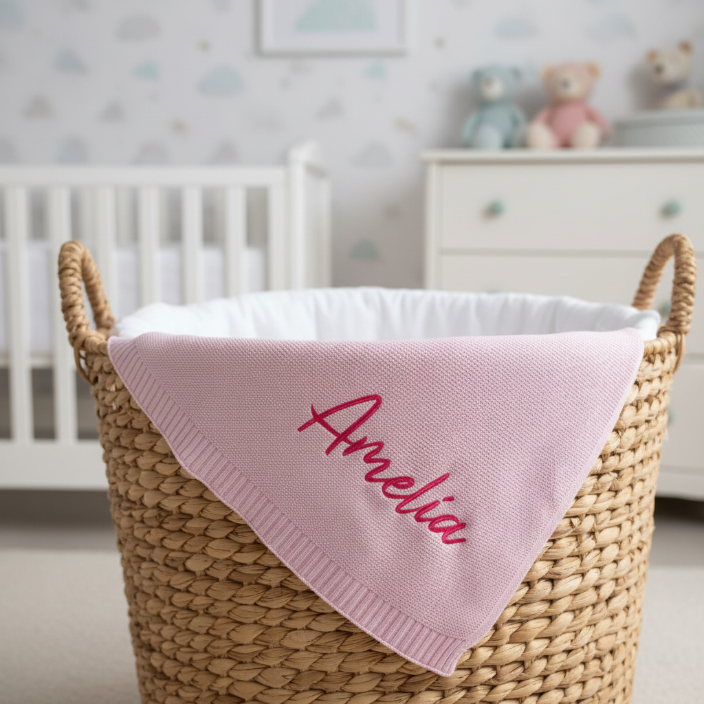 Personalised Newborn Baby Girl Blanket