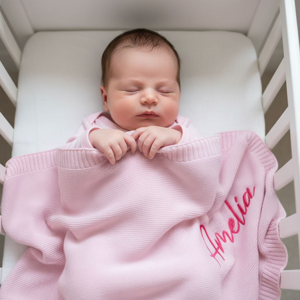 Personalised Newborn Baby Girl Blanket